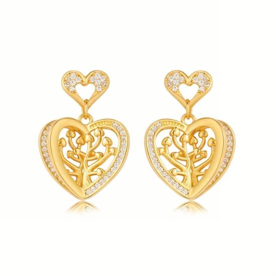 Elegant 18K Yellow Gold plated Simulated Diamond Earrings
