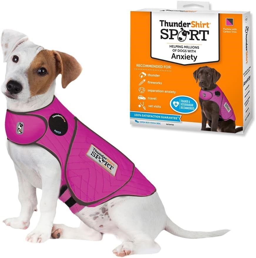THUNDERSHIRT Dogs Clothing Thundershirt Dog Anxiety Jacket, Fuchsia, Small.
