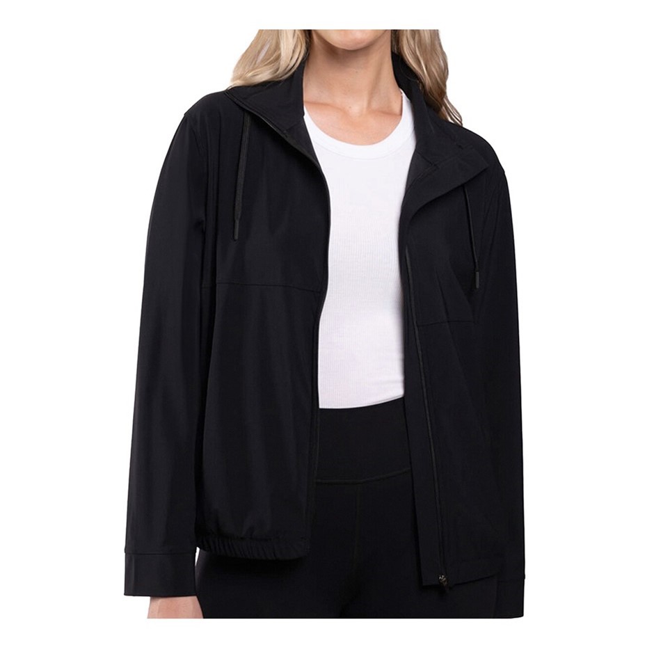 SIGNATURE Women's Active Full-Zip Jacket, Size XL, Black.