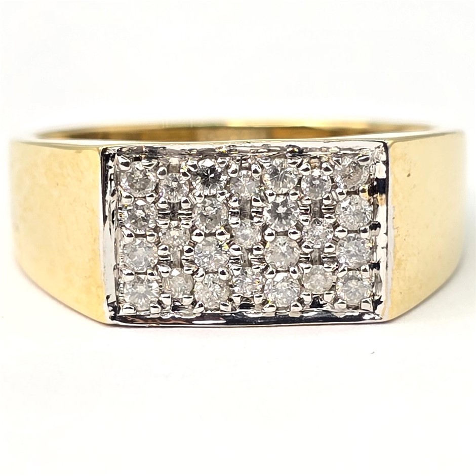 No Reserve Ex-Retail Mens Diamond And Gold Rings