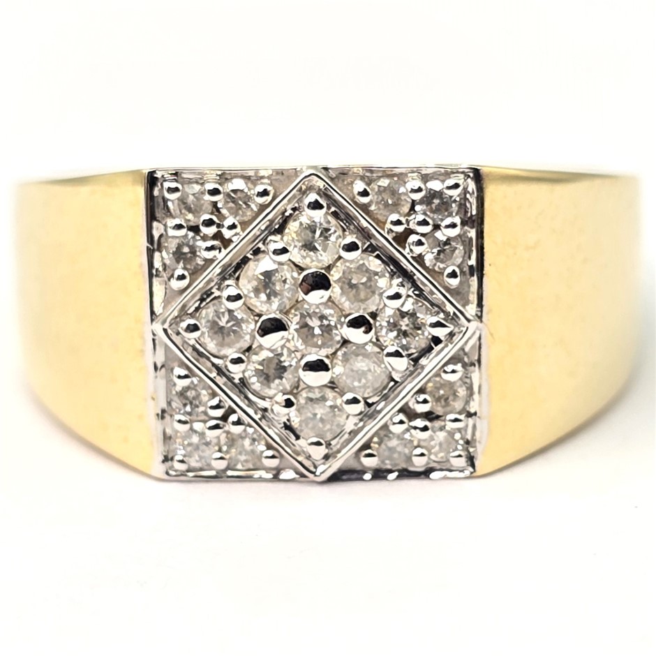  No Reserve Ex-Retail Mens Diamond And Gold Rings
