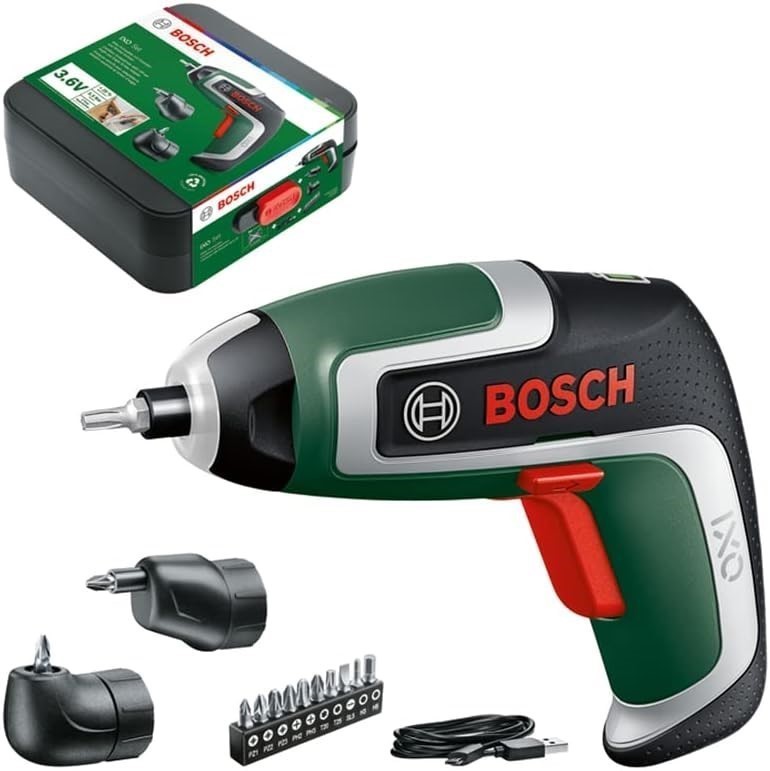 BOSCH Home & Garden 3.6V Cordless Electric Screwdriver Gun with 2 Attachmen
