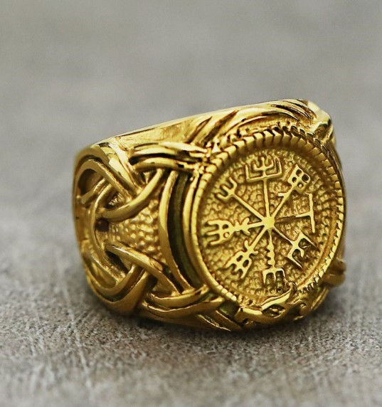 Viking Ring 18k Yellow Triple Gold plated Norse Mythology Viking ...