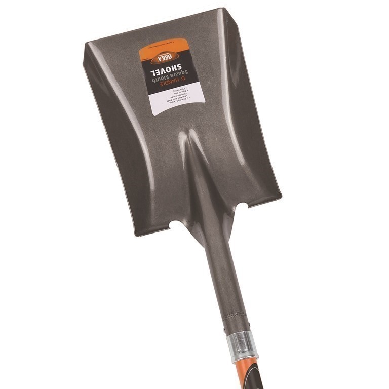 2 x OSKA Square Mouth Shovels with Fibreglass Handle.