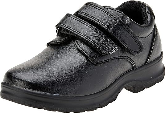 GROSBY Boys' Evan 2 School Shoes, Size UK12/ US13, Leather, Black, 401477.