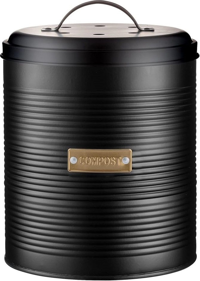 TYPHOON LIVING Otto Compost Caddy, 2.5 L, Black
