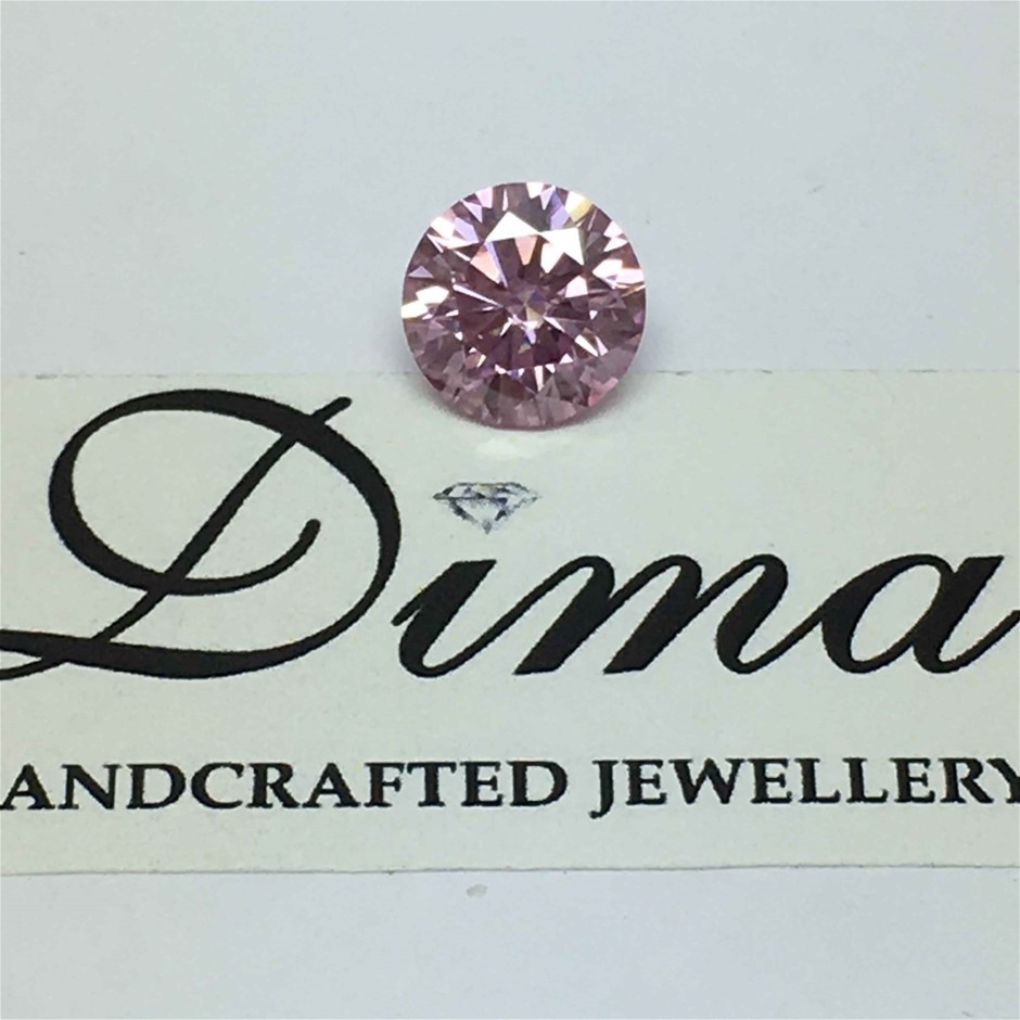One Stone Pink Moissanite Round 1.72ct