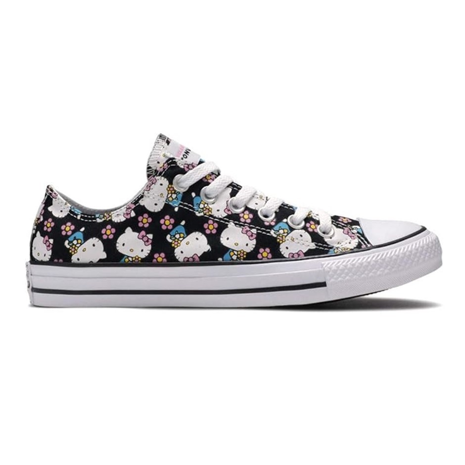 CONVERSE Women's HelloKitty Costa OX Shoes, Size US7, Black/White.