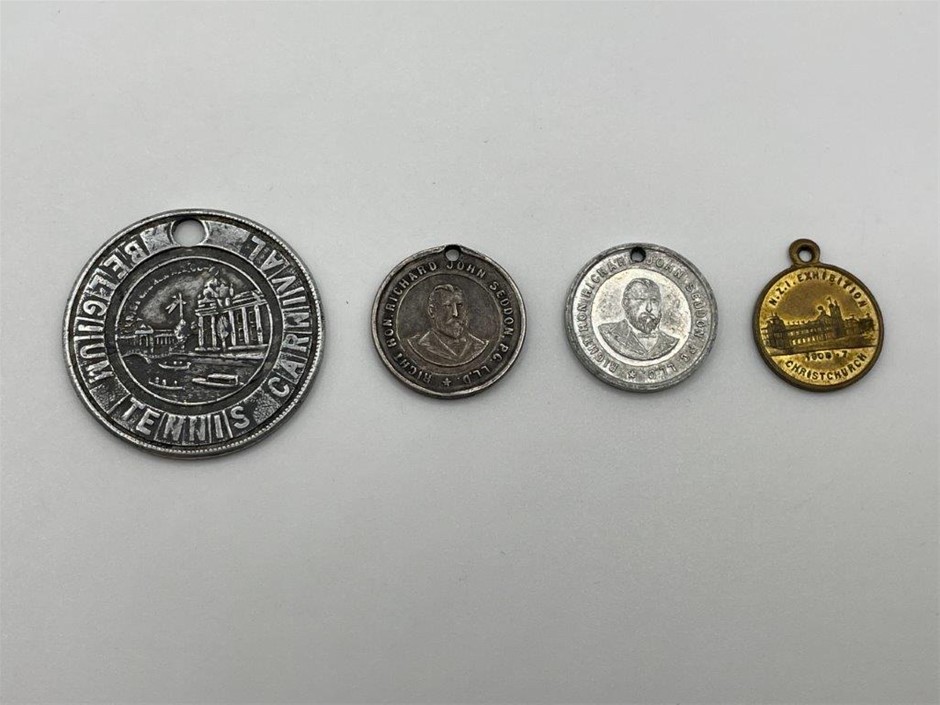 4 x Asstd medals incl. 2 x NZI Exhibition, 2 x Death of Seddon, Cir 1906-07