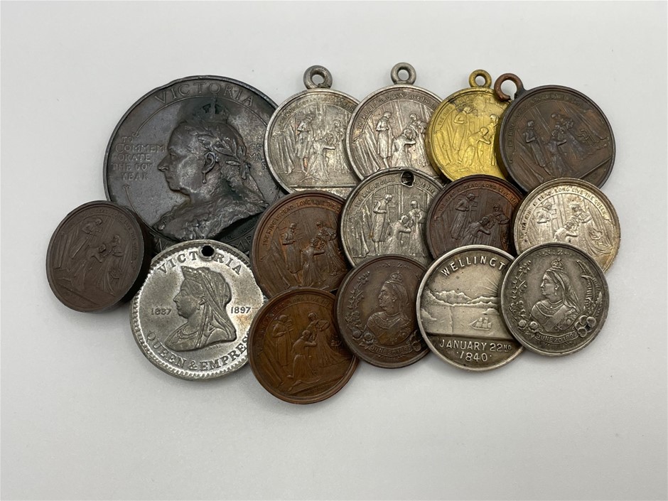 15 x 1897 Queen Victoria Diamond Jubilee & 1 x 1890 Anniversary of Colony