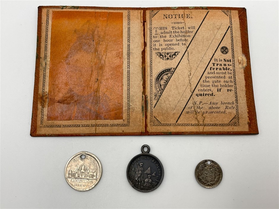 4 x 1889-90 Exhibition items incl. foldout pass & medals, all very rare
