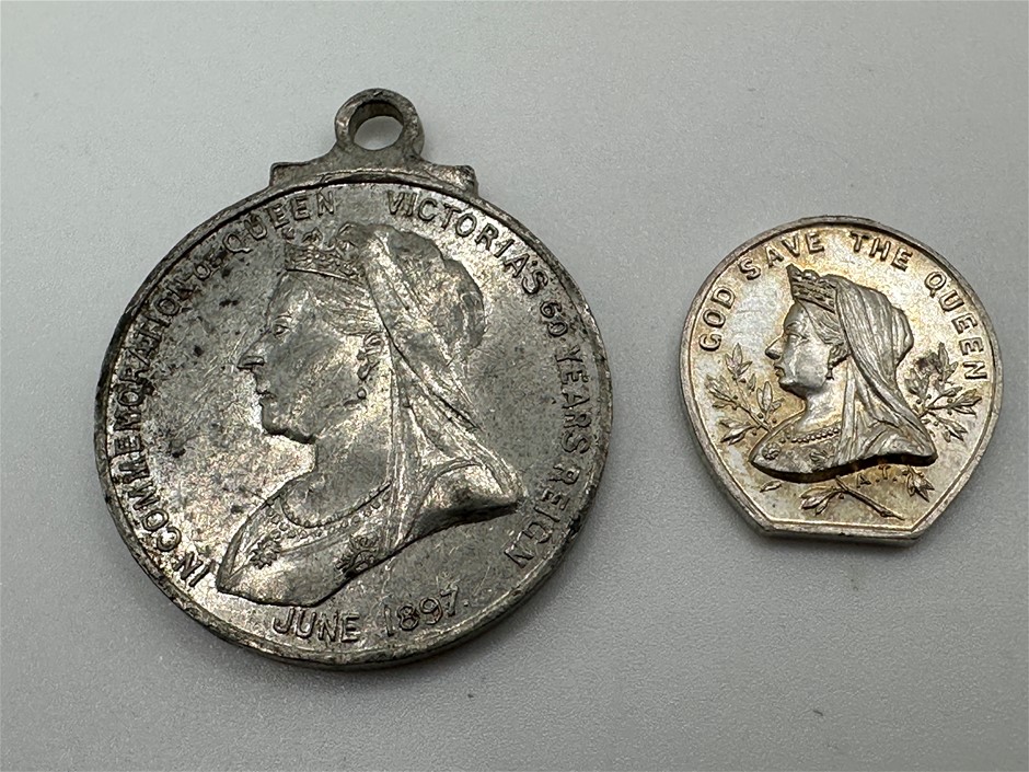 2 x Assorted 1897 Queen Victoria Diamond Jubilee items, extremely fine