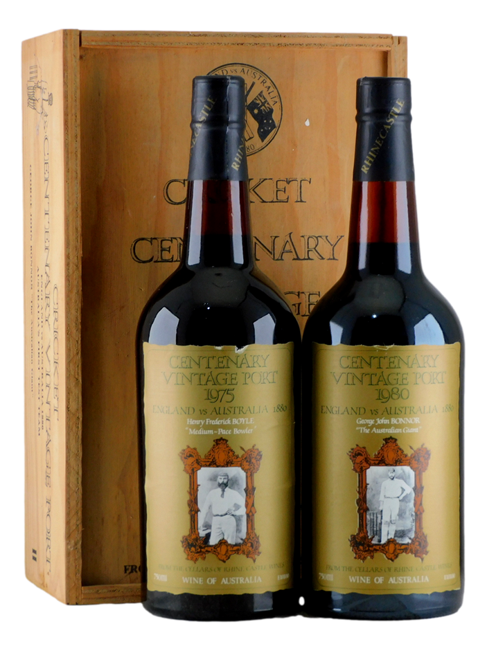 Rhine Castle Wines Cricket Centenary 1980 & 1975 Vintage Port (2x