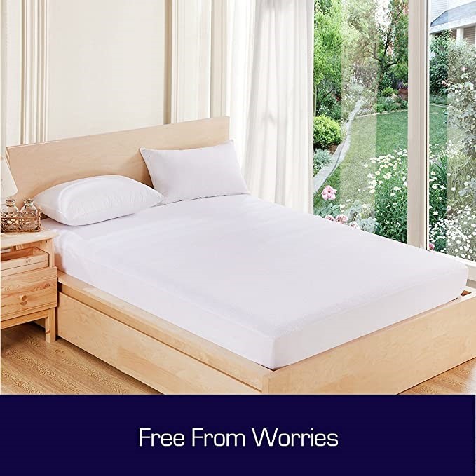 LUXOR Cotton Terry Fully Fitted Waterproof Mattress Protector, Double.