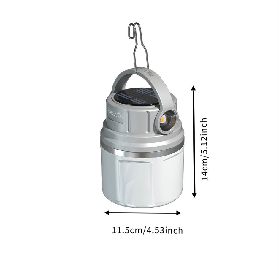 1100 Lumen Solar Rechargeable Camping Lamp Light