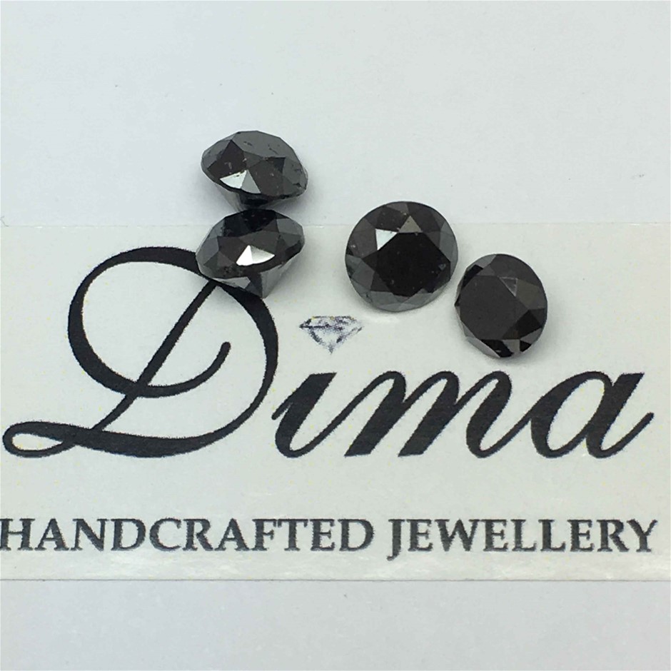 Four Stones Black Diamond Round 5.46ct