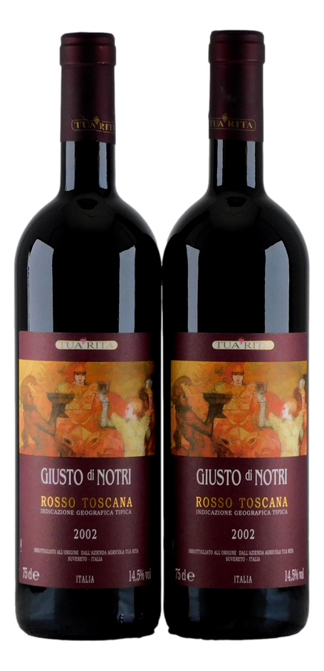Tua Rita Giusto di Notri Tuscany 2002 (2x 750mL), Italy. 5* Prov.