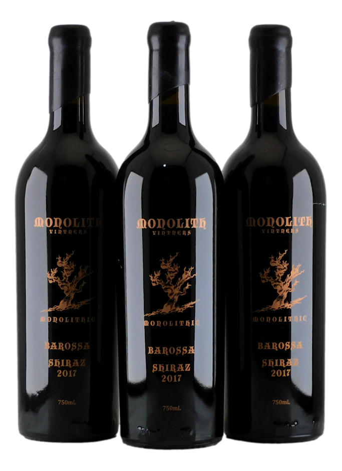 Monolith Vintners Monolithic Shiraz 2017 (3x 750mL), Barossa. 5* Prov.