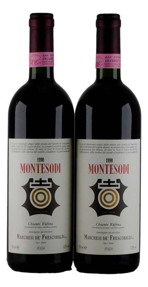 Frescobaldi Montesodi Chianti Rufina DOCG 1990 (2x 750mL). 5* Prov.