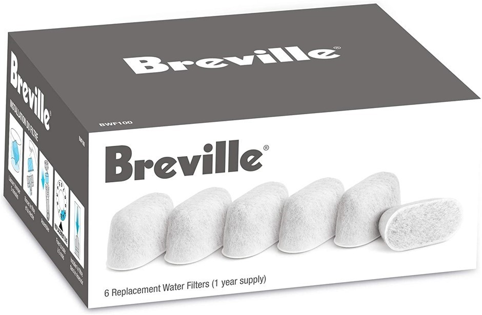 BREVILLE 6 Pack Water Filters, White.