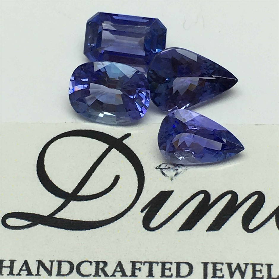 Four Loose Tanzanite, 6.83ct in Total