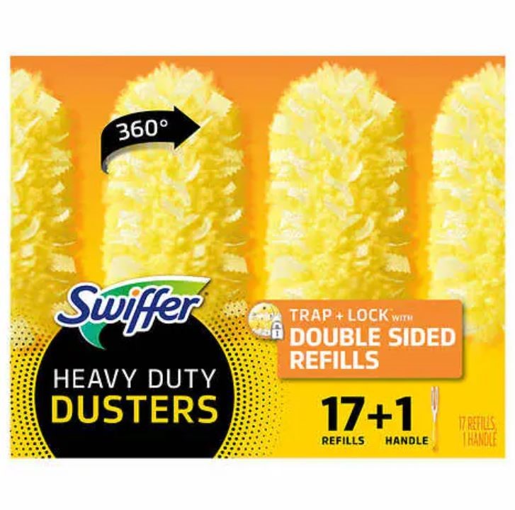 2 x SWIFFER Heavy Duty Dusters, 17 Refills + 1 Handle. NB: Damaged packagin