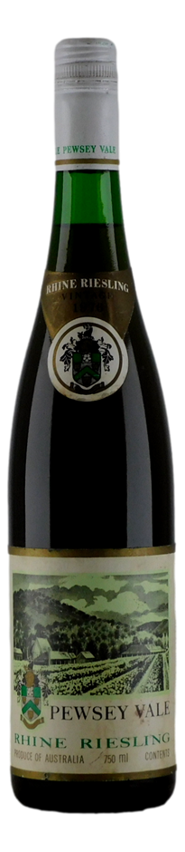 Pewsey Vale Rhine Riesling 1976 (1x 750mL). Aus. 5* Prov.