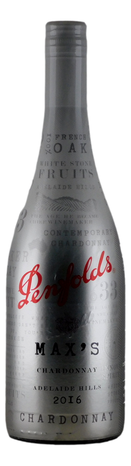 Penfolds Max`s Chardonnay 2016 (6x 750mL). Adelaide Hills 5* Prov.