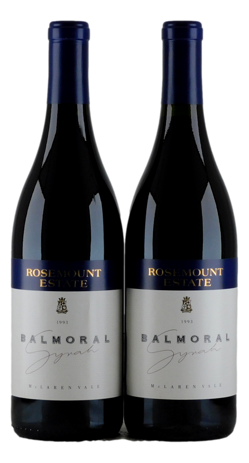 Rosemount Estate Balmoral Syrah 1993 (2x 750mL). McLaren Vale 5* Prov.