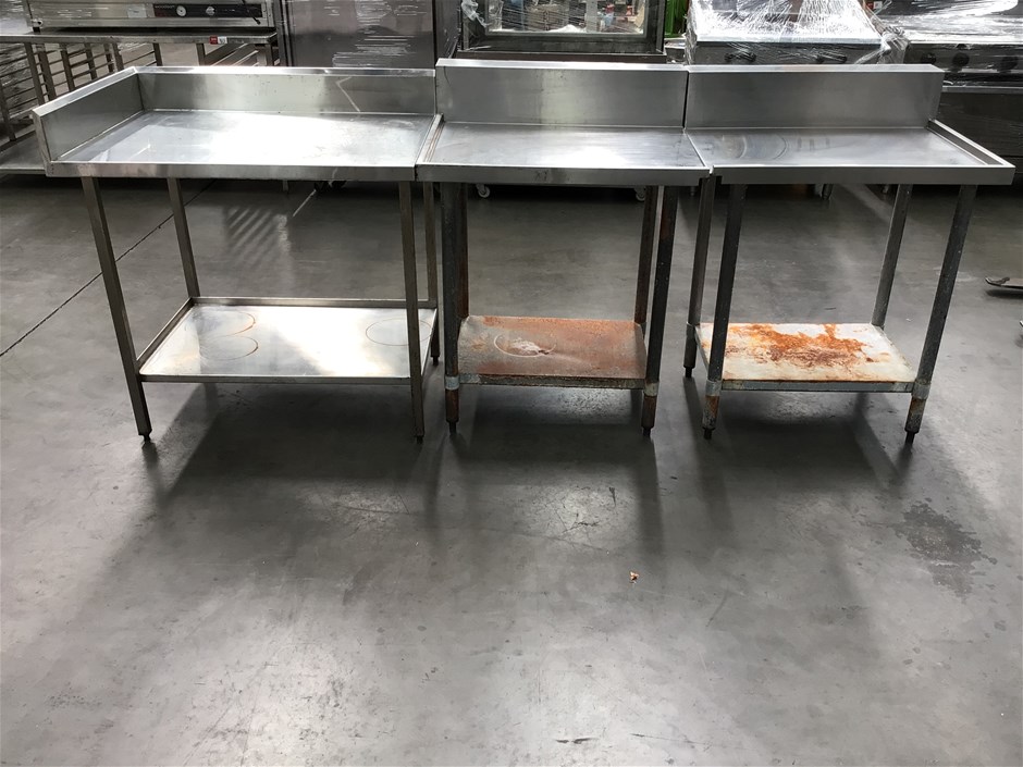 3 x Assorted Stainless Steel Top Benches Auction (0010-5059419) | Grays ...