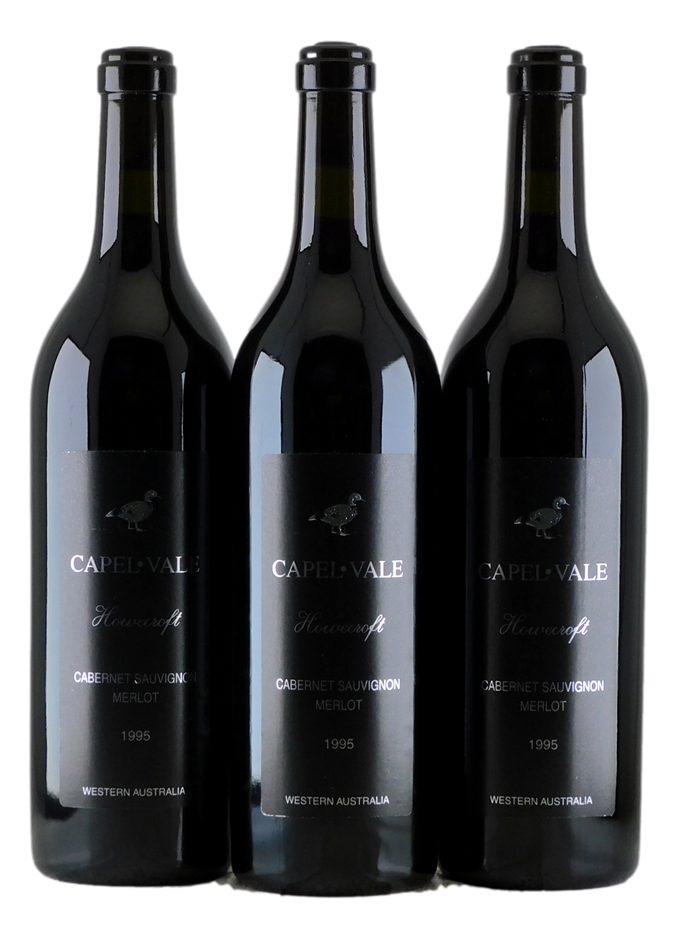 Capel Vale Wines Howecroft Cabernet Merlot 1995 (3x 750mL), WA. 5* Prov.