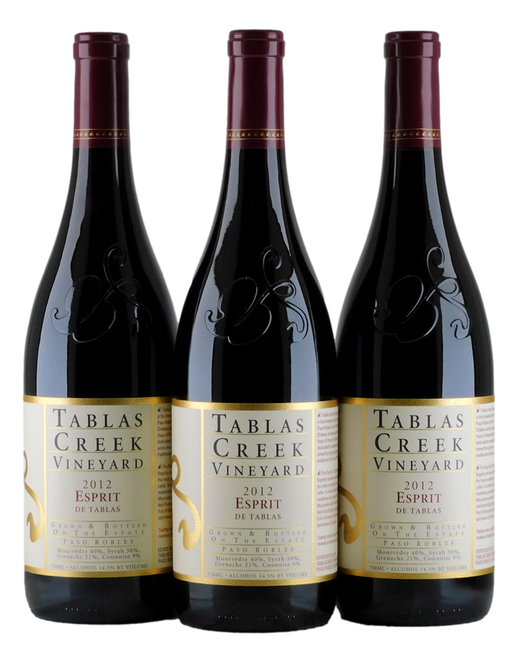 Tablas Creek Esprit De Tablas GSM Counoise 2012 (3x 750mL), USA. 5* Prov.