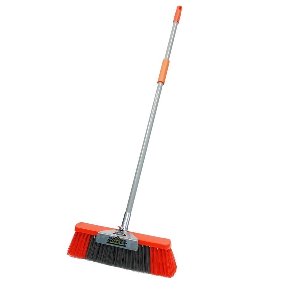BROWNS BRUSHWARE Bladesweep Broom, Orange And Grey, Model AS941CFH.