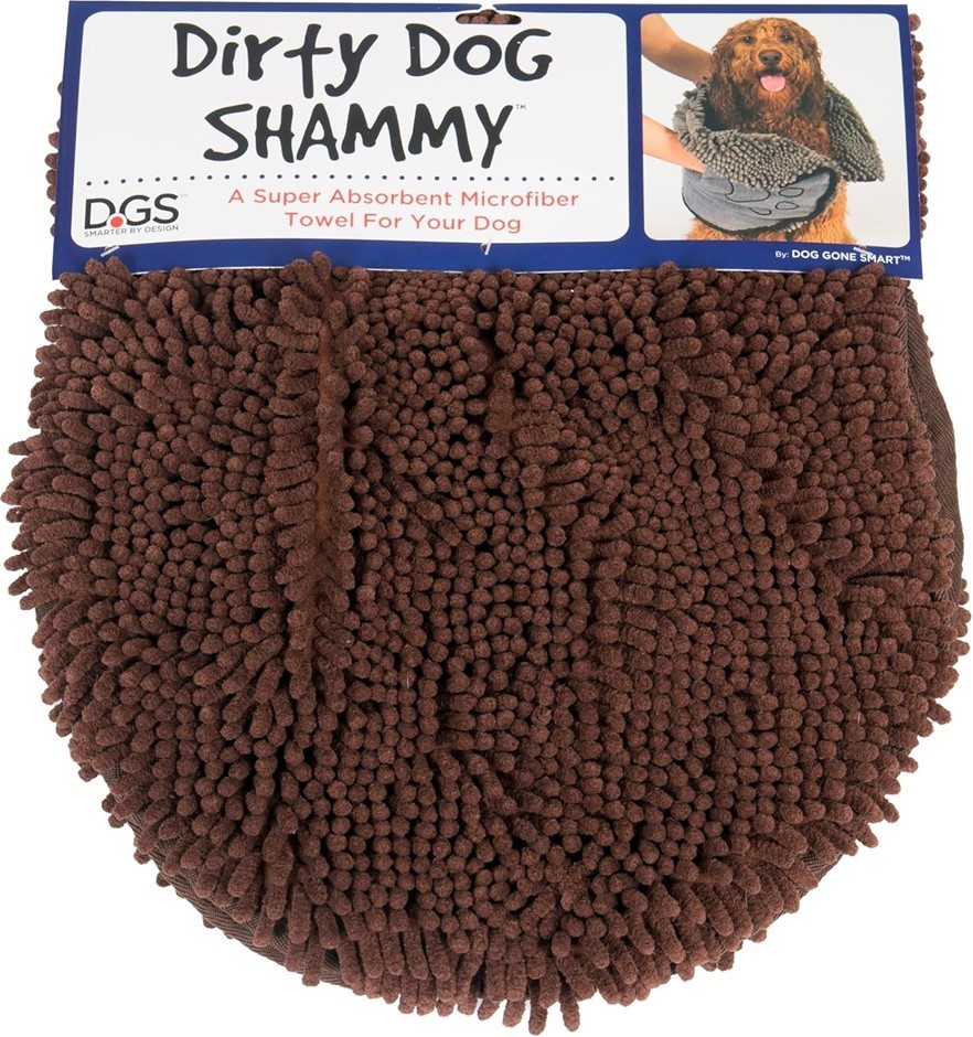 DOG GONE SMART Pet Dog Drying Towel Shammy, Brown, 13 x 31 Inches.
