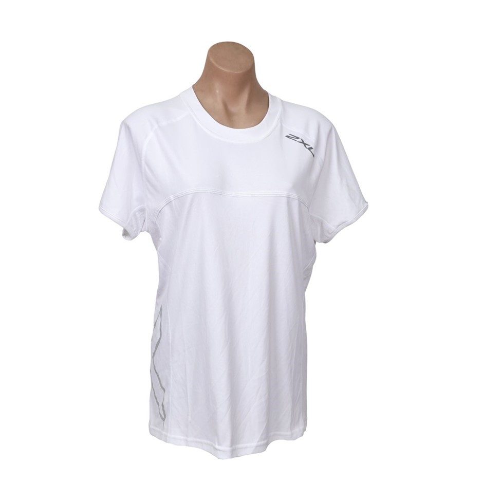 4 x 2XU Women's Sailing Short Sleeve Fibretech Tee, Size 3XL, White/Reflect