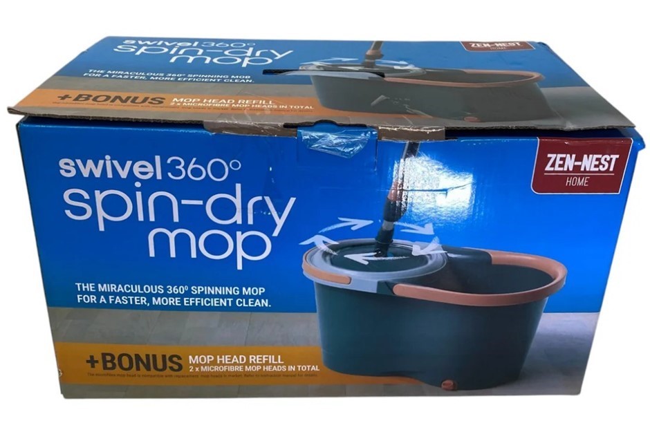 ZEN-NEST HOME Swivel 360 Spin-Dry Mop. NB: Damaged packaging.
