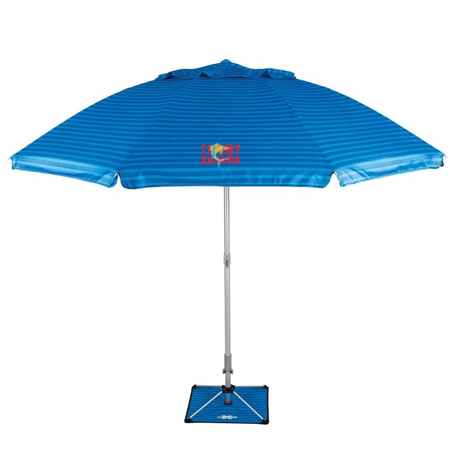 TOMMY BAHAMA Beach Umbrella, 2.4m, Blue Stripe.