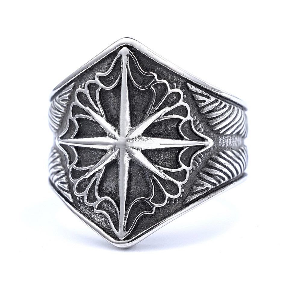 8 Point Star Stainless Steel Ring Ring Size 9