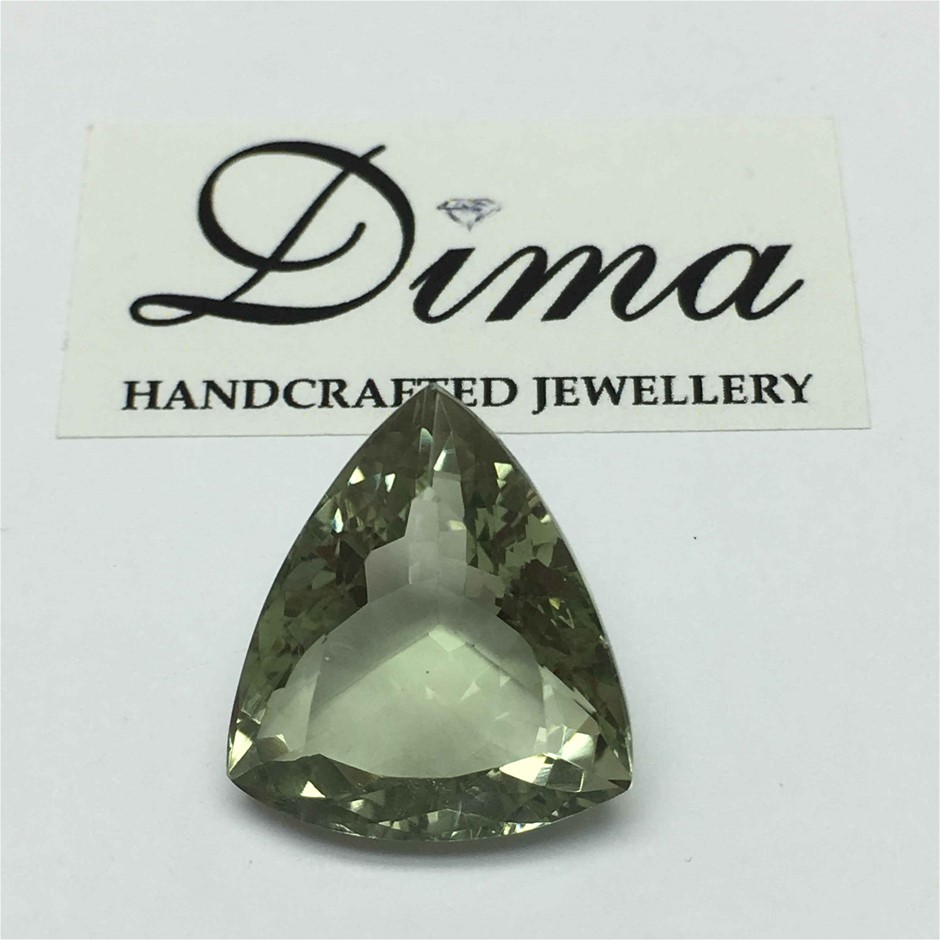 One Stone Green Amethyst Tariangle 19.04ct