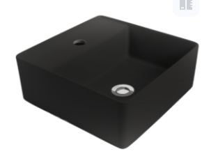 Graphite Square Counter Top Basin 350x350 1 Tap Hole