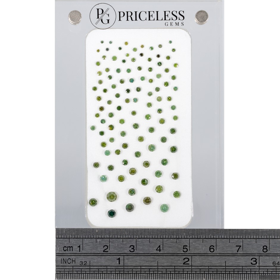 5.01ct TSW Natural Green Diamond Collection - Round Brilliant Cut