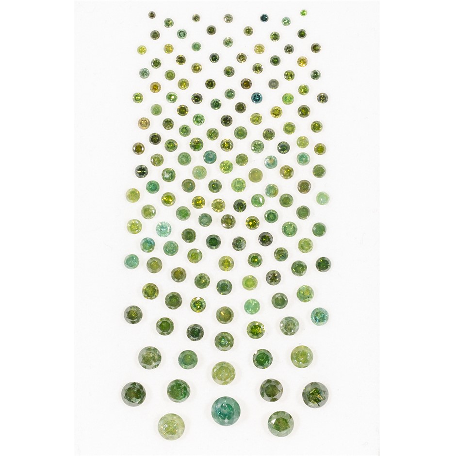 5.00ct TSW Natural Green Diamond Collection - Round Brilliant Cut