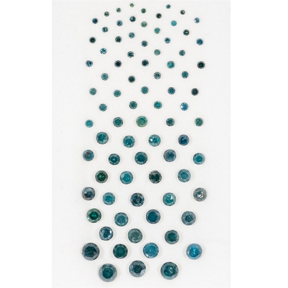 5.01ct TSW Natural Blue Diamond Collection - Round Brilliant Cut