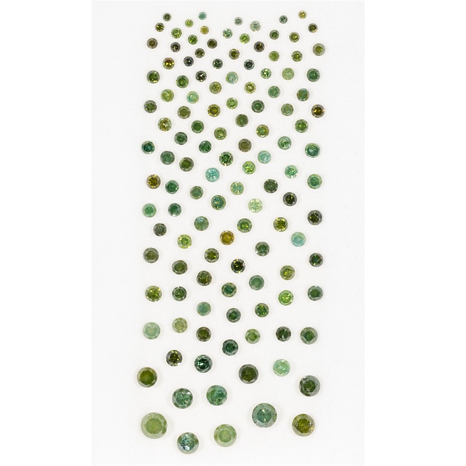 5.00ct TSW Natural Green Diamond Collection - Round Brilliant Cut