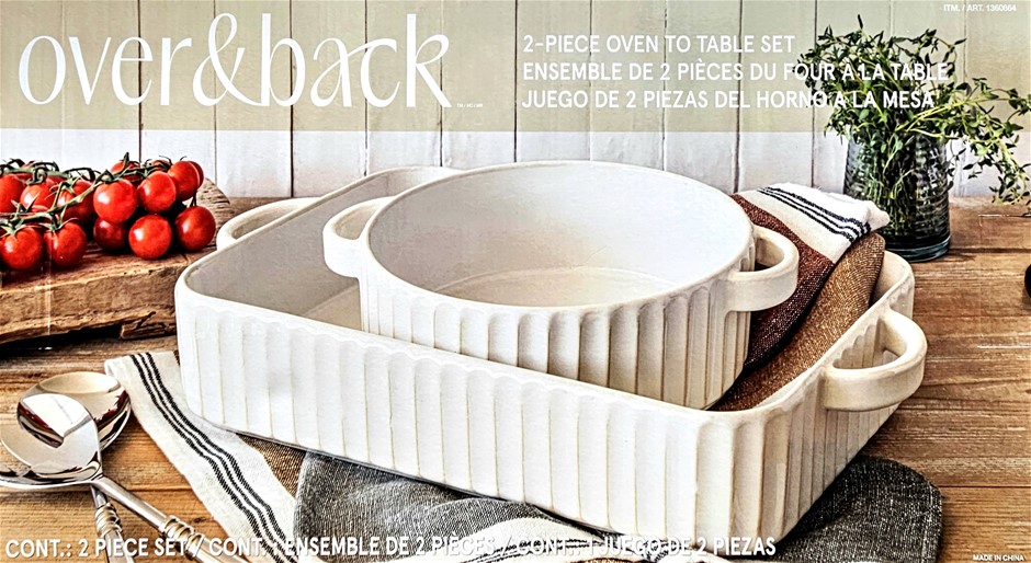 OVER AND BACK 2-Piece Oven to Table Dish Set. Auction (0189-5059371 ...