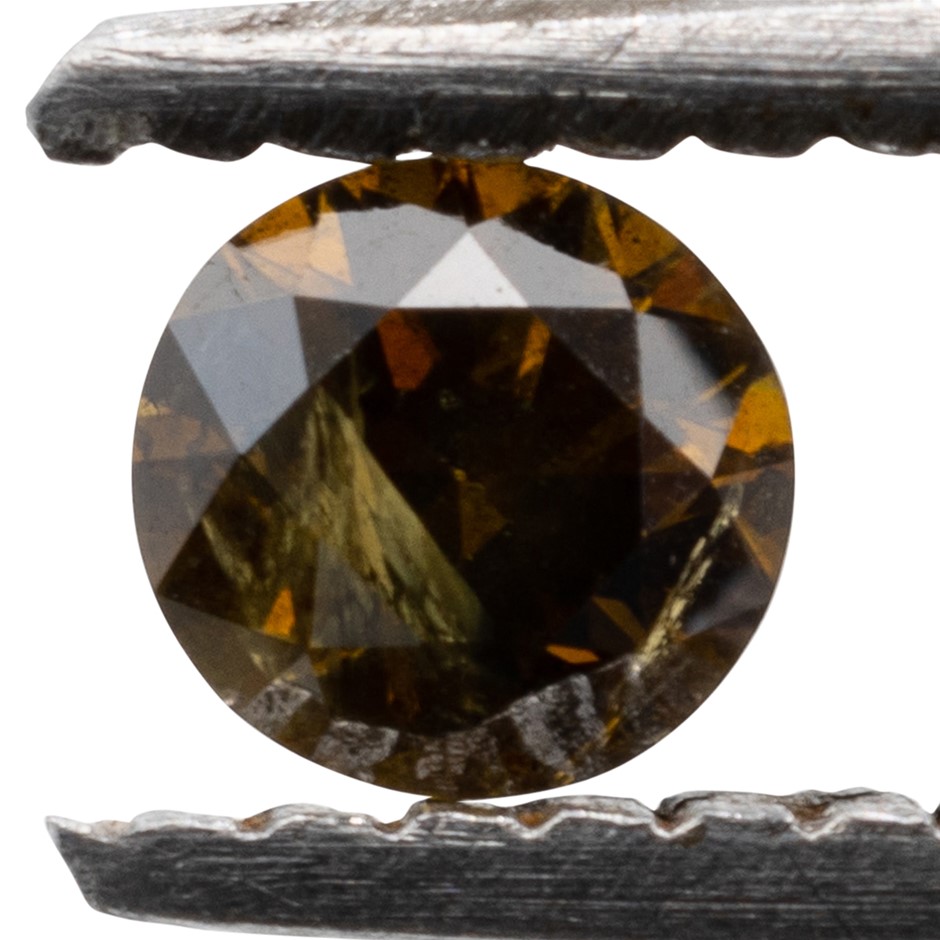 0.10ct Genuine Natural Champagne Diamond - Round Brilliant Cut