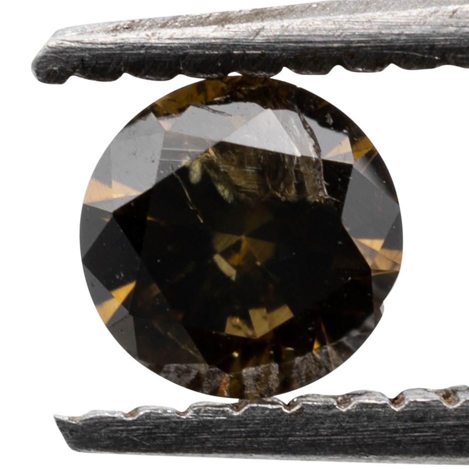 0.19ct Genuine Natural Champagne Diamond - Round Brilliant Cut