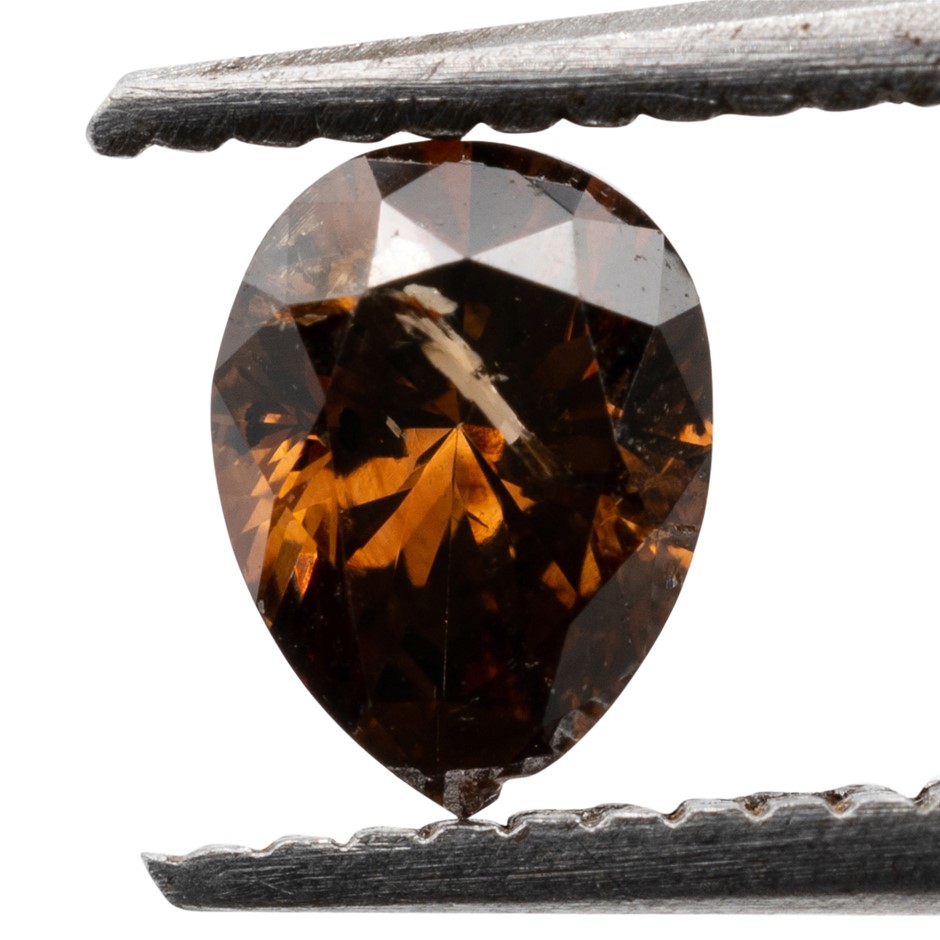 0.30ct Genuine Natural Champagne Diamond - Pear Cut