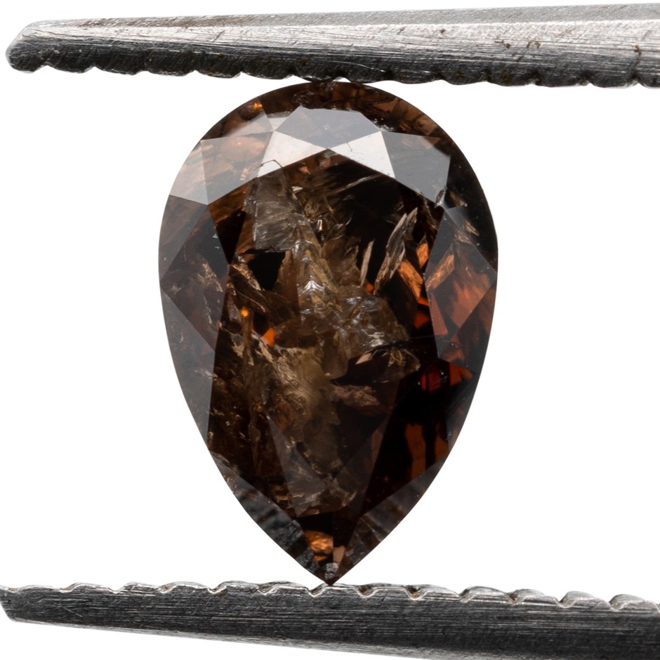 0.45ct Genuine Natural Champagne Diamond - Pear Cut