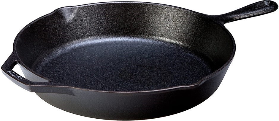 LODGE 12 Inch Cast Iron Skillet with Helper Handle, Colour: Black.